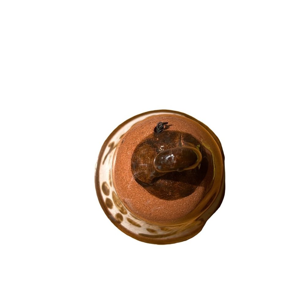 Vintage Pottery Bell signed Costa Rica red clay glazed Hand Painted - Picture 4 of 4